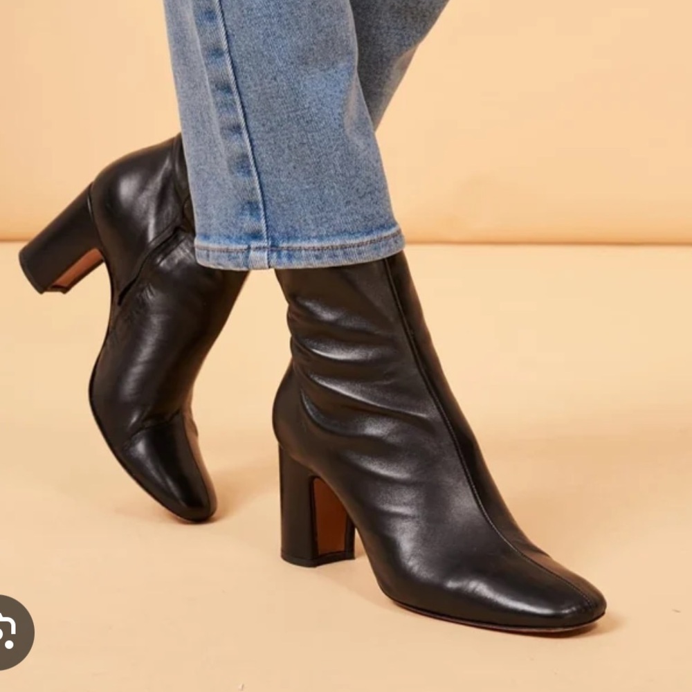 Black Leather Ankle Boots